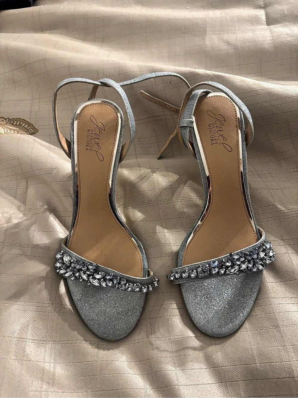 Jewel Badgley Mischka Blue/Silver Jeweled Heels